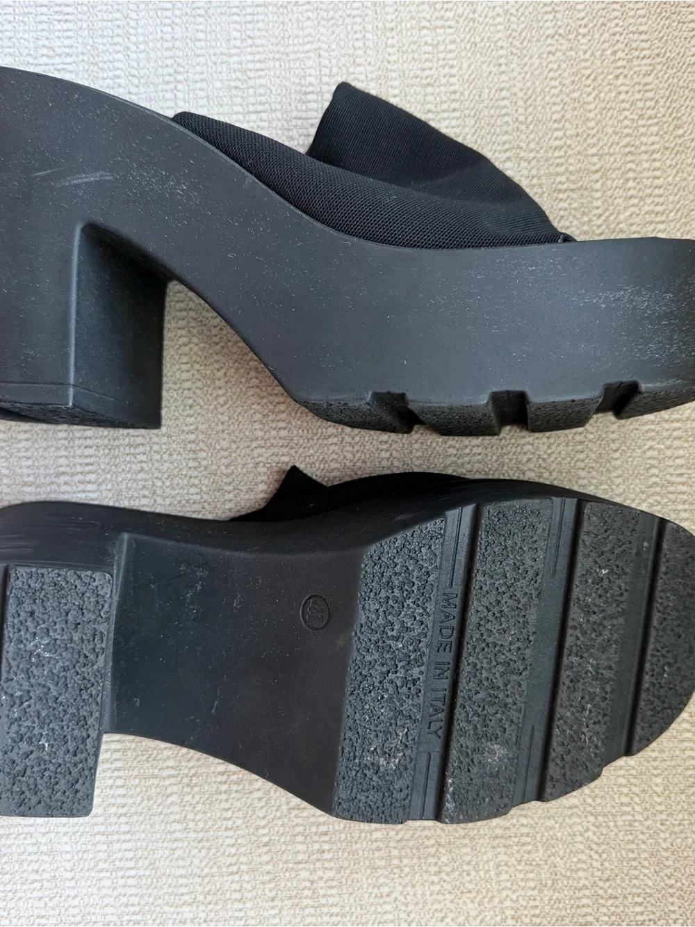 Steve Madden Black Chunky Platform Mule Heels